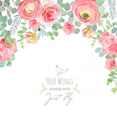 Karanfil, gül, Düğünçiçeği, pembe ve çok güzel çiçek kartı