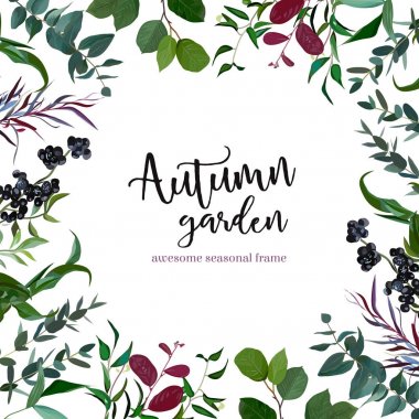 Grenery mix kare vektör çerçeve