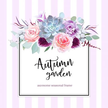 Kare çiçek vektör tasarım kartı