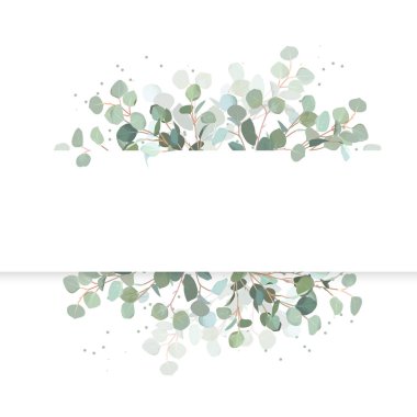 Wedding eucalyptus horizontal vector design banner. clipart