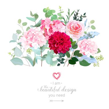 Çiçek tasarım vektör sınır suluboya tarzında