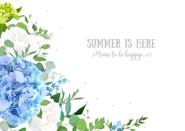 Yaz botanik vektör tasarım kartı