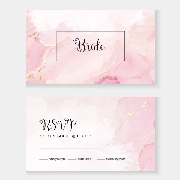 Blush rosa acuarela fluido pintura vector diseño tarjeta — Archivo Imágenes Vectoriales