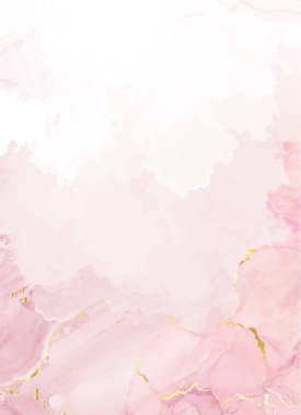 Kızarık pembe suluboya sıvı vektör boyama kartı