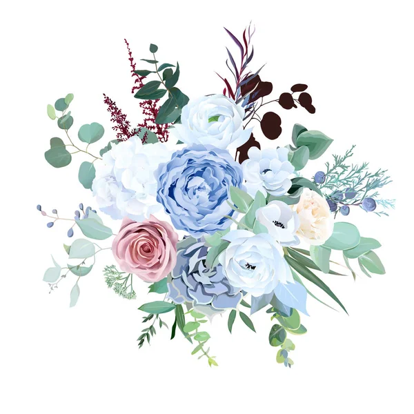 Elégant cadre vectoriel floral avec pivoine blanche et rouge bordeaux — Image vectorielle