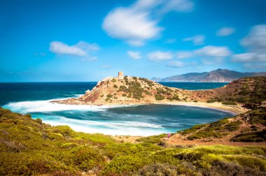 Rüzgarlı bir günde kıyılarının uzun pozlama