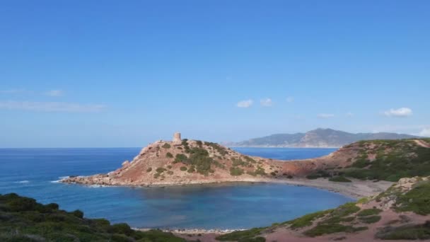 Panorama timelapse pantai di Alghero di hari yang cerah di musim gugur — Stok Video