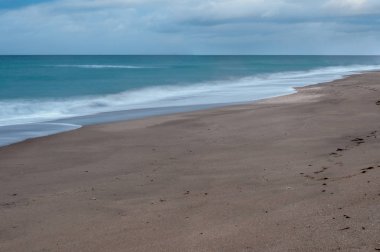 Beach kışın uzun pozlama