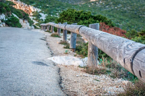 Wooden guard rail in the country