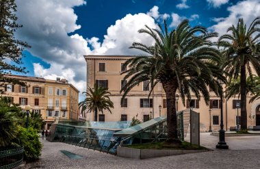 Square in the city of Sassari clipart