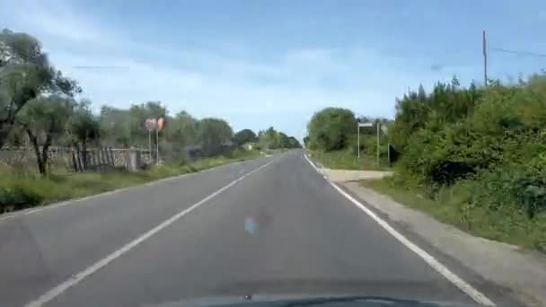 Hiperlapso Disparado Desde Interior Del Coche Conduciendo Una Carretera Campo — Vídeo de stock