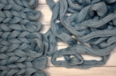 Merinos yün el yapımı örgü büyük battaniye, süper tıknaz iplik, moda kavramı