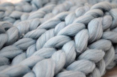 Merinos yün el boyalı. Örgü battaniye, Merinos yün arka plan Close-Up