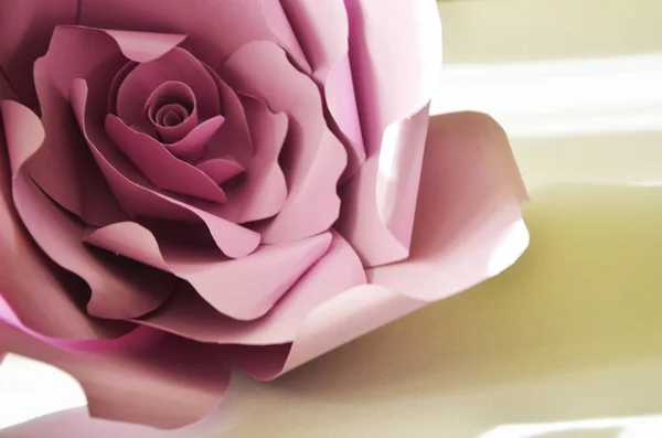 Coloridas Flores Papel Hechas Mano Sobre Fondo Rosa Flores Papel — Foto de Stock