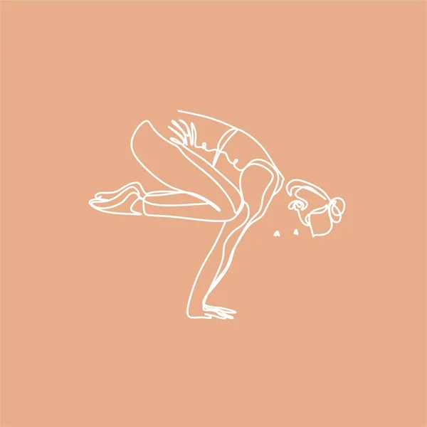 Yoga Egzersizi Yapan Genç Bir Kız Sabah Gün Doğumu Yoga — Stok Vektör