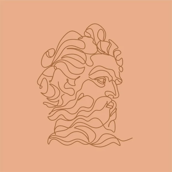 Hombre Cara Vector Dibujo Ilustración Línea Hombre Impresión Minimalista Logo — Archivo Imágenes Vectoriales