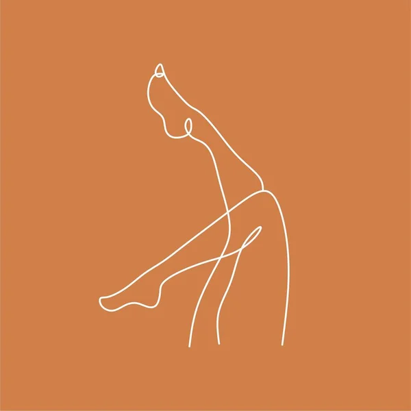 Illustrazione Vettoriale Linea Donna Nuda Donna Corpo Arte Sexy Disegno — Vettoriale Stock