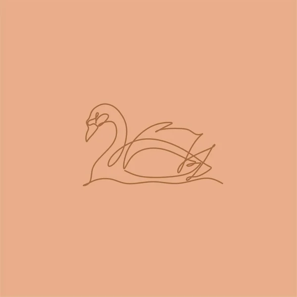 Dibujo Línea Animal Arte Línea Animal Ilustración Lineal Cisne — Archivo Imágenes Vectoriales