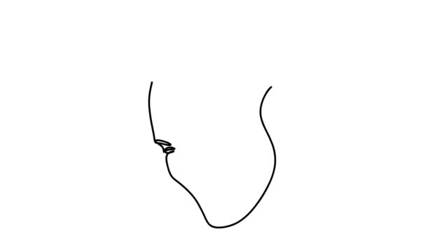 Само Рисование Простой Анимации Одной Сплошной Линии Рисунка Человека Линейная — стоковое видео