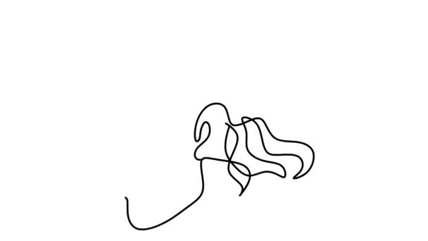 Само Рисование Простой Анимации Одной Сплошной Линии Рисунка Человека Линейная — стоковое видео