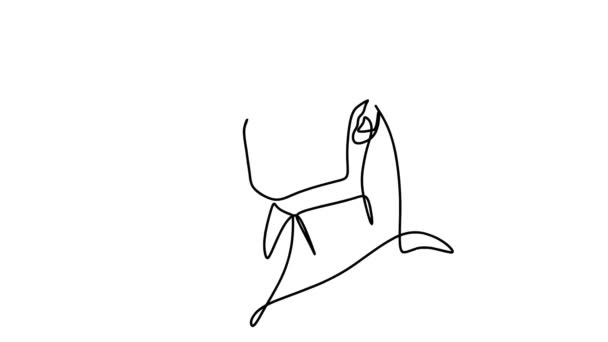 Self Drawing Simple Animation Single Continuous Line Drawing Man Line — Stock Video