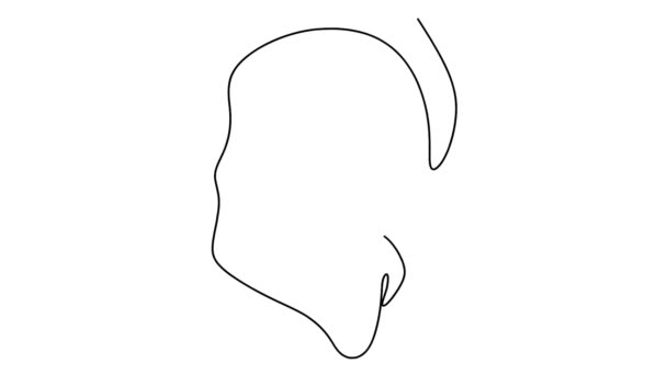 Auto Dessin Simple Animation Seul Dessin Continu Une Ligne Visage — Video