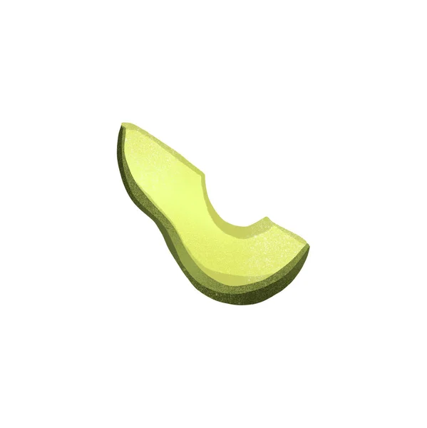 Ilustración Digital Lindo Aguacate Texturizado Corte Verde Para Brindar Decorar — Foto de Stock