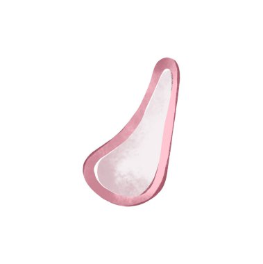 Adet döngüsündeki sevimli, dişi hijyen ürünlerinin dijital çizimi. Çıkartmalar, simgeler ve ambalaj için yazdır beyaz arkaplanda izole et.