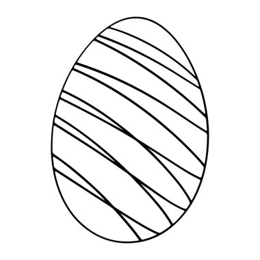 Çizgili yumurta Paskalya bayramı ana hatlarıyla sevimli dijital sanat. Afişler, kartlar, posterler, reklamlar, ambalaj kağıtları, çocuklar ve yetişkinler için boyama kitapları.