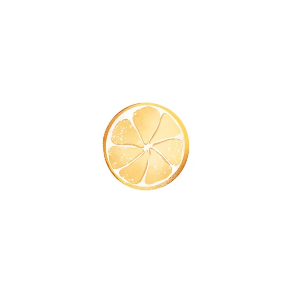 Illustration Numérique Une Jolie Tranche Citron Jaune Juteuse Texturée Impression — Photo
