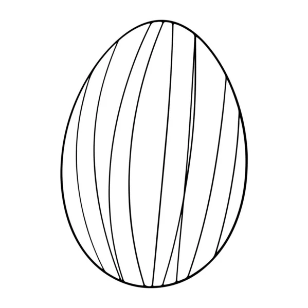 Striped Egg Easter Holiday Outline Doodle Cute Digital Art Print — Stock Photo, Image