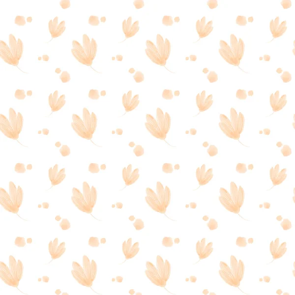 Ніжна Помаранчева Квітка Акварель Цифрового Мистецтва Безшовний Візерунок Білому Тлі — стокове фото
