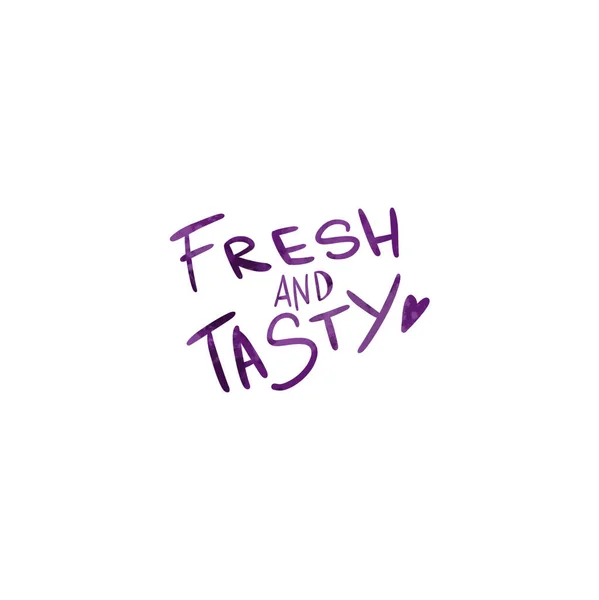 Bright Juicy Hand Lettering Fresh Tasty Cute Textural Digital Art — Stock Photo, Image