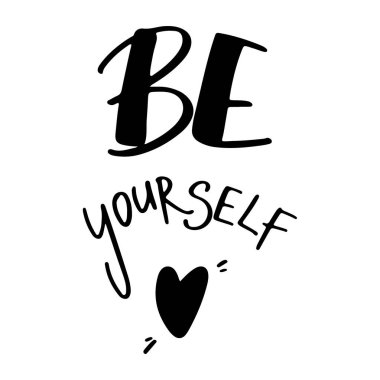 Kendin ol. El yazması dijital sanat taslağı. Çıkartmalar, kağıtlar, ambalaj kağıtları, posterler, kartlar, davetiyeler, gönderiler, web, kumaşlar için yazdır.