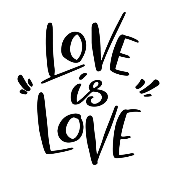 Επιγραφή Αγάπη Είναι Αγάπη Περίγραμμα Doodle Χειροποίητα Ψηφιακή Τέχνη Εκτύπωση — Φωτογραφία Αρχείου