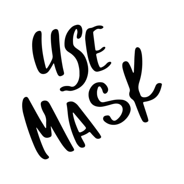 Tekst Woorden Gebruiken Masker Hand Belettering Schattige Doodle Omtrek Digitale — Stockfoto