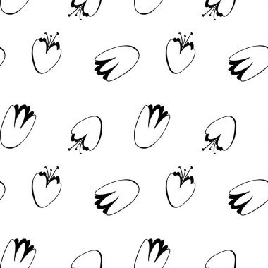 Çiçek tomurcukları, beyaz arkaplandaki dijital karalama sanatını şekillendirir. Kumaşlar, afişler, web tasarımı, posterler, davetiyeler, kartlar, kağıtlar, ambalaj kağıtları için yazdır.