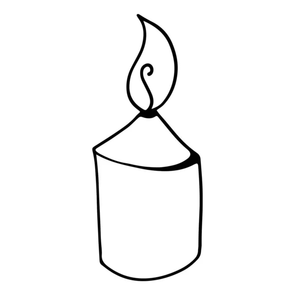 Wellness Kerze Mit Einem Leicht Brennenden Digitalen Umriss Doodle Kunst — Stockfoto