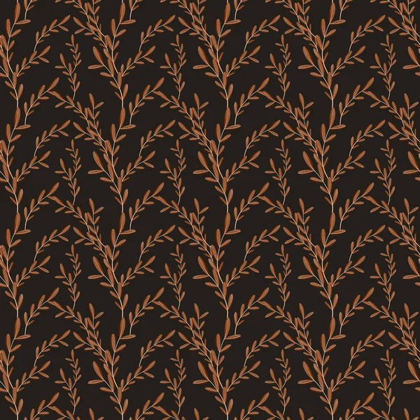 Herbstblatt Nahtlose Muster Niedliche Textuelle Digitale Kunst Auf Schwarzem Hintergrund — Stockfoto