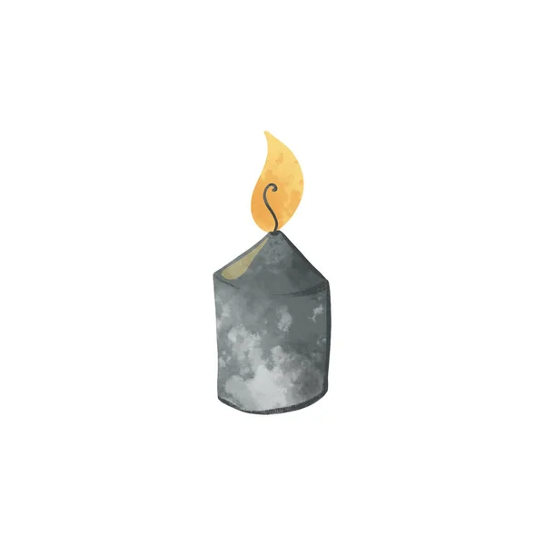 Dark Black Spa Candle Burning Spark Digital Texture Art Print — Stock Photo, Image