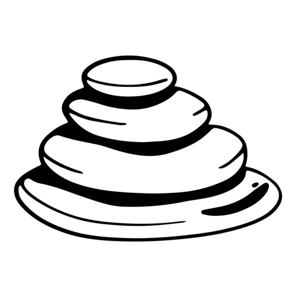 Wieża Kamieni Uzdrowiskowych Masażu Cyfrowy Zarys Sztuki Doodle Drukuj Naklejek — Zdjęcie stockowe