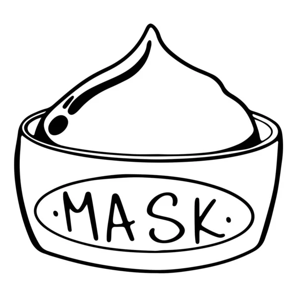 Masker Een Potje Digitale Outline Doodle Art Print Voor Stickers — Stockfoto