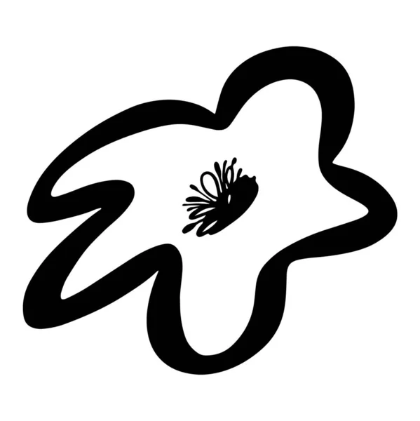 花はシンプルなかわいいアウトラインドードルデジタルアートを芽 カード 招待状 バナー ポスター ウェブ 包装紙 ステッカー テキスタイル デザイン — ストック写真