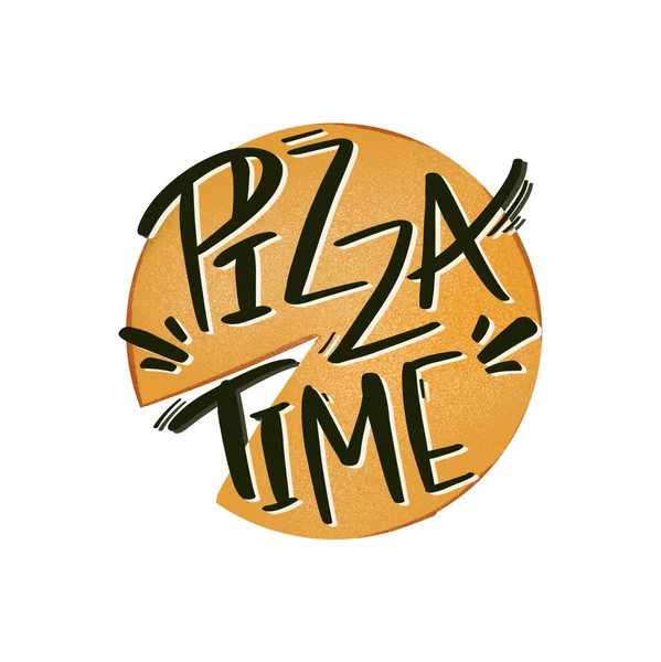 Lettering Hand Lettering Pizza Time Emblem Textural Digital Art Print — Stock Photo, Image