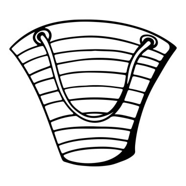 Dijital sanat harikası çizgili çizgili plaj çantası. Pankartlar, posterler, kartlar, tekstil, web tasarımı, davetiye kartları, ambalaj kağıdı, kırtasiye.