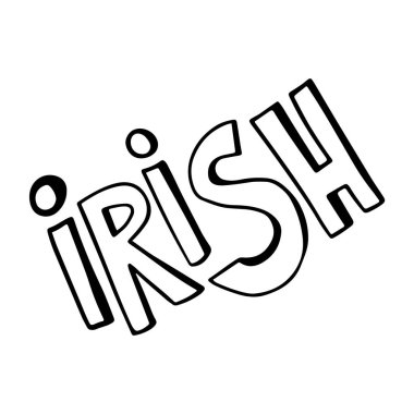 Dijital illüstrasyon karalaması Mutlu Aziz Patrick Günü el yazısı. Kart, pankart, poster, web tasarımı, tekstil, restoran ve tabela baskısı.