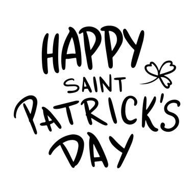 Mutlu Aziz Patrick Günü el yazısı çizimlerinin dijital çizim taslağı. Kart, pankart, poster, web tasarımı, tekstil, restoran ve tabela baskısı.