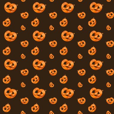 Kahverengi arka planda, geleneksel çıtır krakerlerle birlikte, dijital çizim kusursuz desen. Afişler, posterler, kartlar, kumaşlar, davetiyeler, kafeler için yazdır.