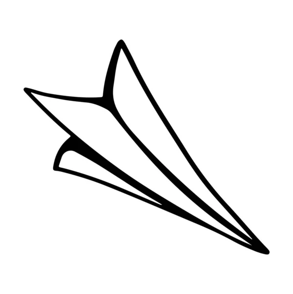Carta Aeroplano Carino Contorno Doodle Arte Digitale Stampa Manifesti Banner — Foto Stock