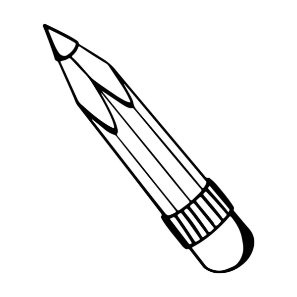 Ołówek Gumką Elastyczny Ładny Zarys Doodle Cyfrowej Sztuki Drukowanie Plakatów — Zdjęcie stockowe